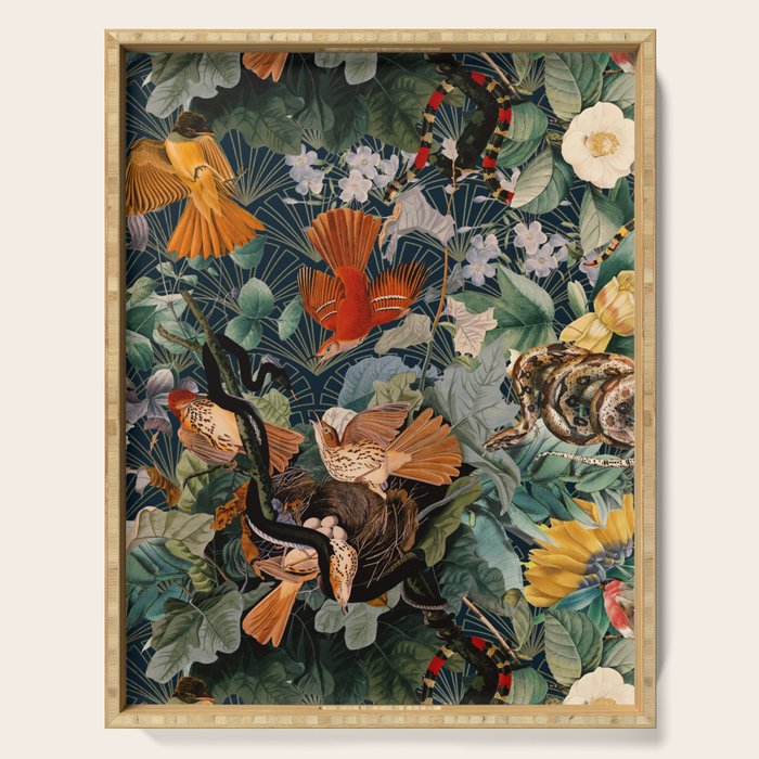 Birds and snakes Serving Tray Gallery Image 1