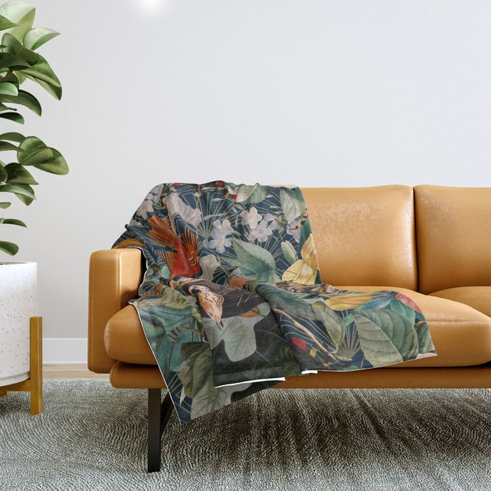 Birds and snakes Throw Blanket Gallery Image 1