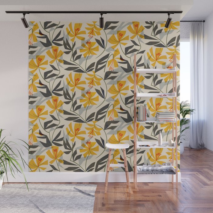 Wild Yellow Lilies Wall Mural Gallery Image 1