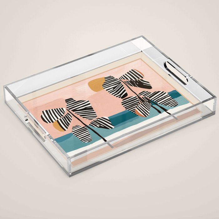 Tropical Sunset Palms II Acrylic Tray Gallery Image 1