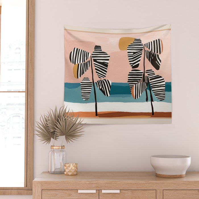 Tropical Sunset Palms II Wall Tapestry Gallery Image 2