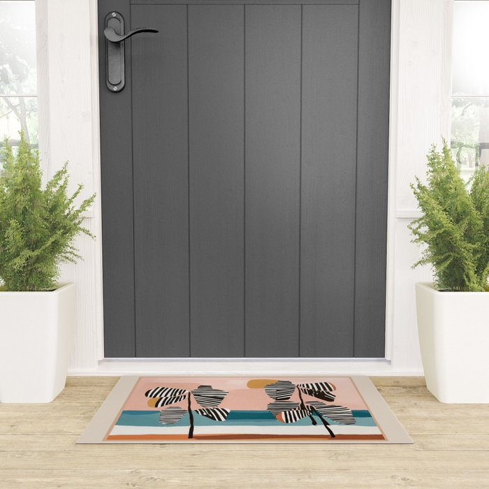 Tropical Sunset Palms II Welcome Mat Gallery Image 3