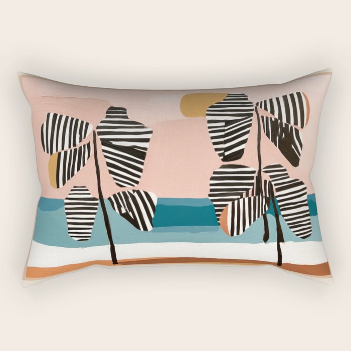 Tropical Sunset Palms II Rectangular Pillow Gallery Image 2