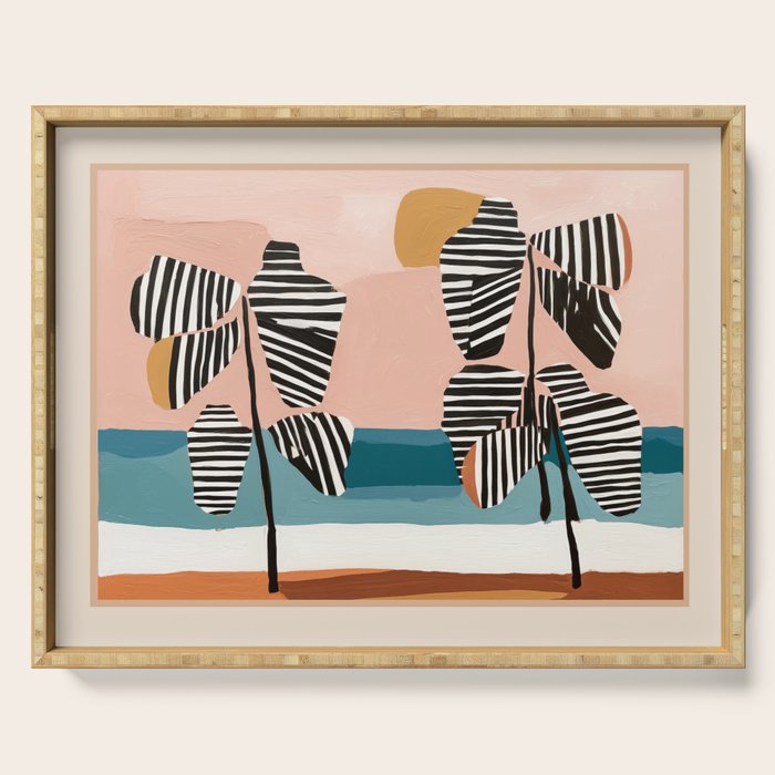 Tropical Sunset Palms II Serving Tray Gallery Image 1