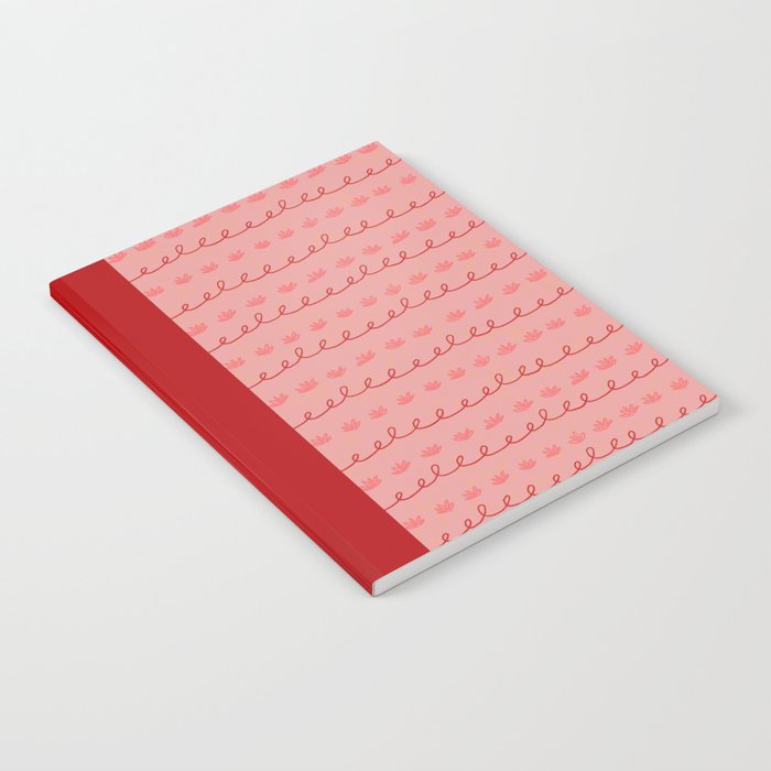 Abstract Cookie Pattern Doodle in Red & Peach Pink Notebook Gallery Image 2