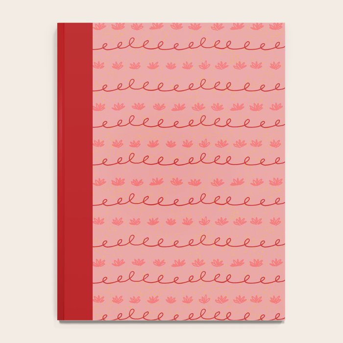 Abstract Cookie Pattern Doodle in Red & Peach Pink Notebook Gallery Image 4