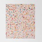 Blush Terrazzo | Pink Eclectic Speckles | Abstract Confetti Painting | Chic Bohemian Illustration Throw Blanket Gallery Image 2