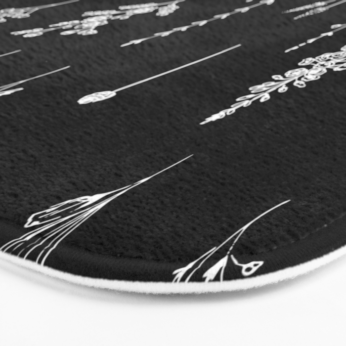 Black wildflowers Bath Mat Gallery Image 3