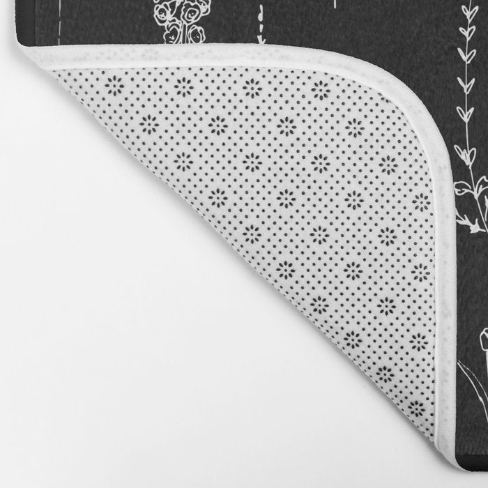 Black wildflowers Bath Mat Gallery Image 2