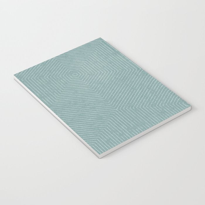 boho hexagon stripes - dusty blue Notebook Gallery Image 3