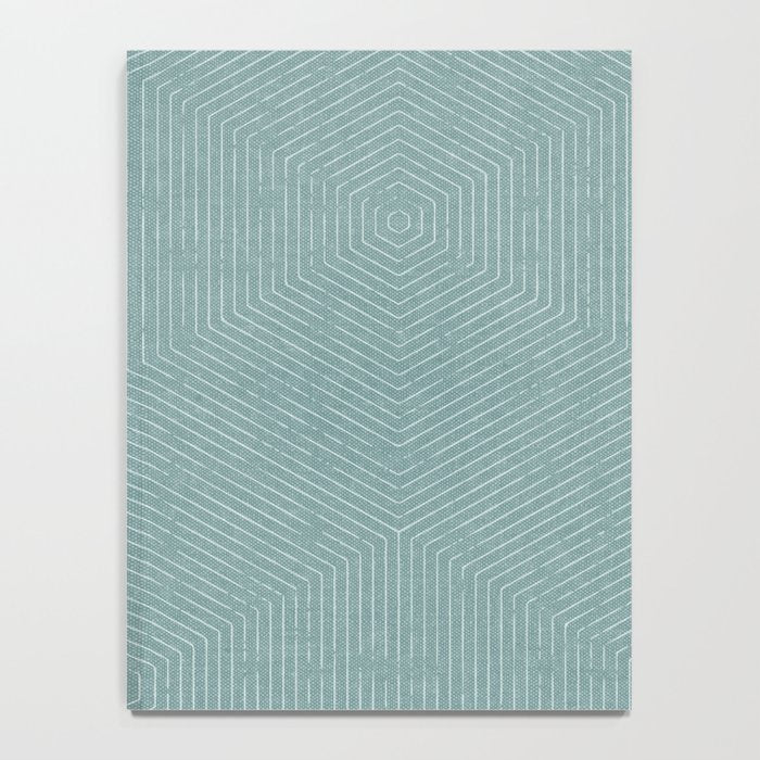 boho hexagon stripes - dusty blue Notebook Gallery Image 4