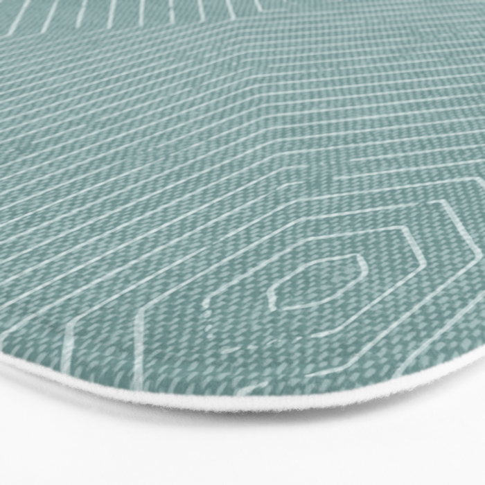 boho hexagon stripes - dusty blue Bath Mat Gallery Image 3
