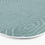boho hexagon stripes - dusty blue Bath Mat Gallery Image 3