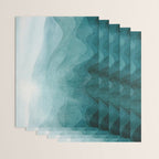 Sunrise in the mountains, dawn, teal, abstract watercolor Wrapping Paper Gallery Image 3
