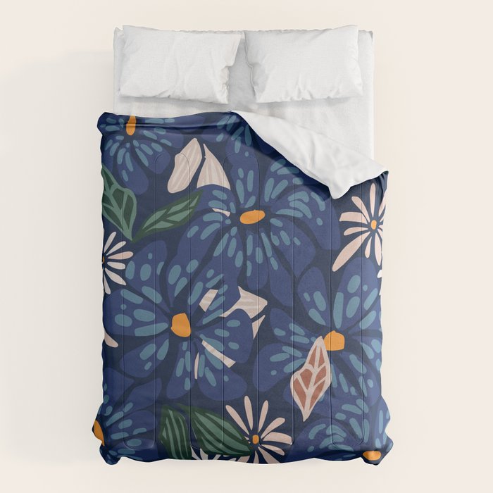 Floral abundance Blue Comforter Gallery Image 6