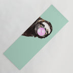Bubble Gum Sneaky Sloth in Green Yoga Mat Gallery Image 1