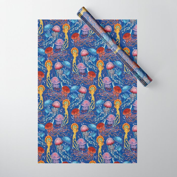 Jellyfish Collection - blue Wrapping Paper Gallery Image 1