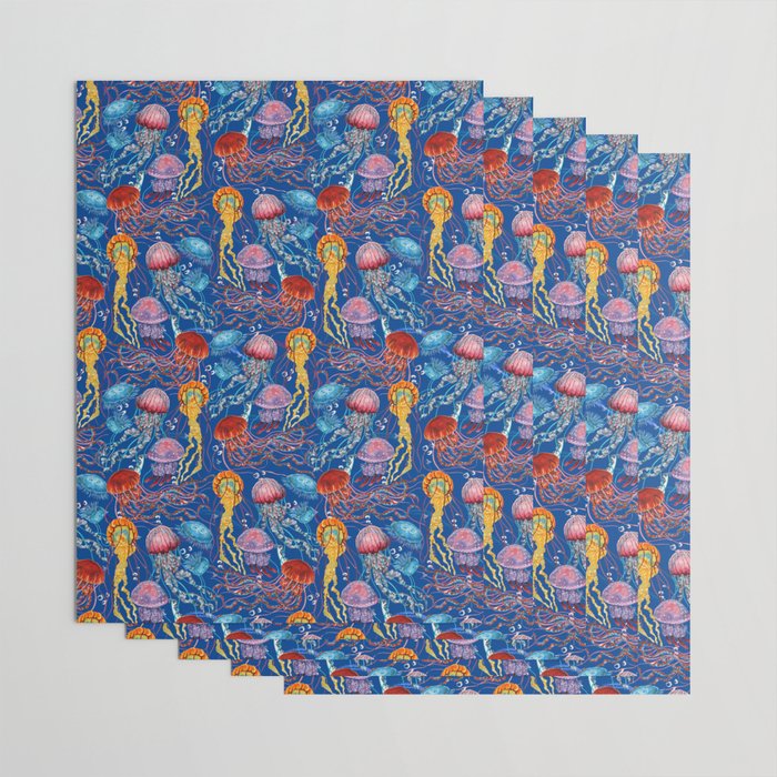 Jellyfish Collection - blue Wrapping Paper Gallery Image 3