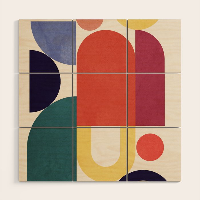 Abstract Shapes 56 Wood Wall Art Gallery Image 1