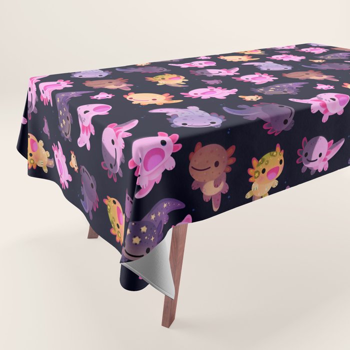 Happy axolotl - dark Tablecloth Gallery Image 1