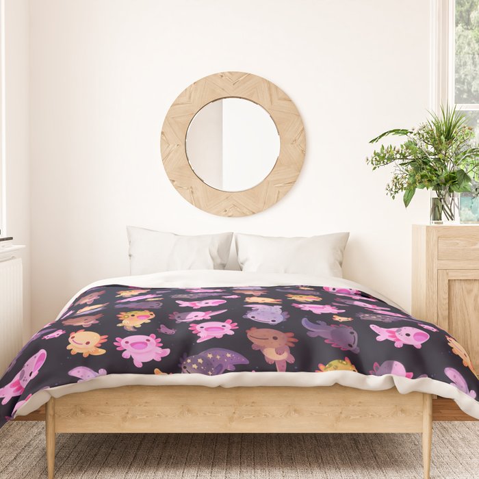 Happy axolotl - dark Duvet Cover Gallery Image 3