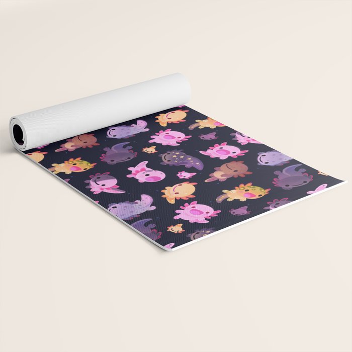 Happy axolotl - dark Yoga Mat Gallery Image 2