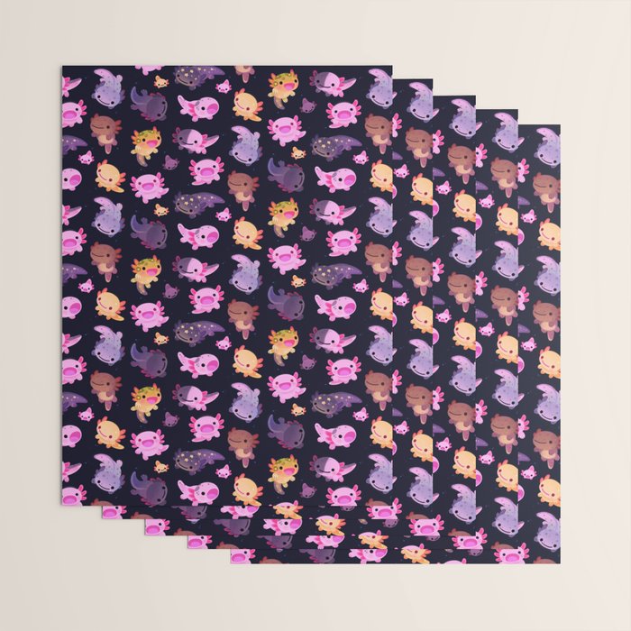 Happy axolotl - dark Wrapping Paper Gallery Image 3