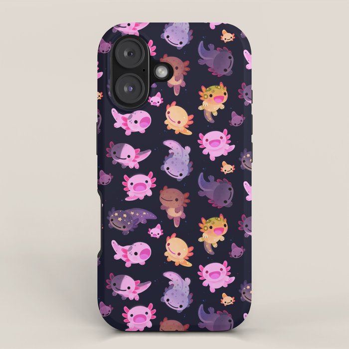 Happy axolotl - dark iPhone Case Gallery Image 1