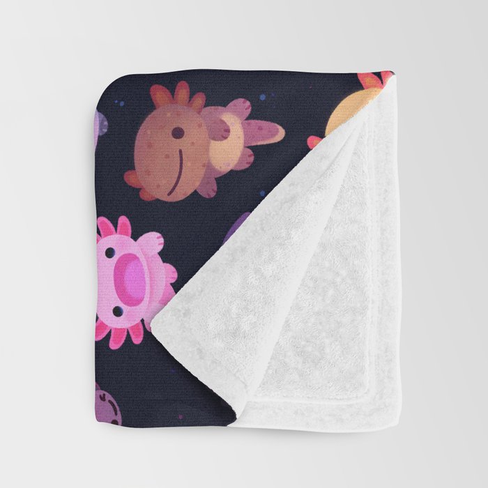 Happy axolotl - dark Throw Blanket Gallery Image 3