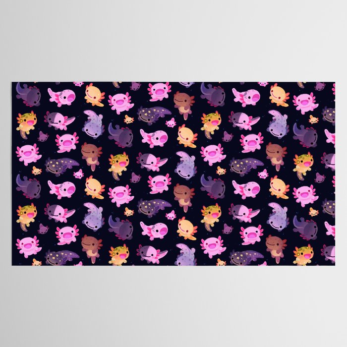 Happy axolotl - dark Tablecloth Gallery Image 2
