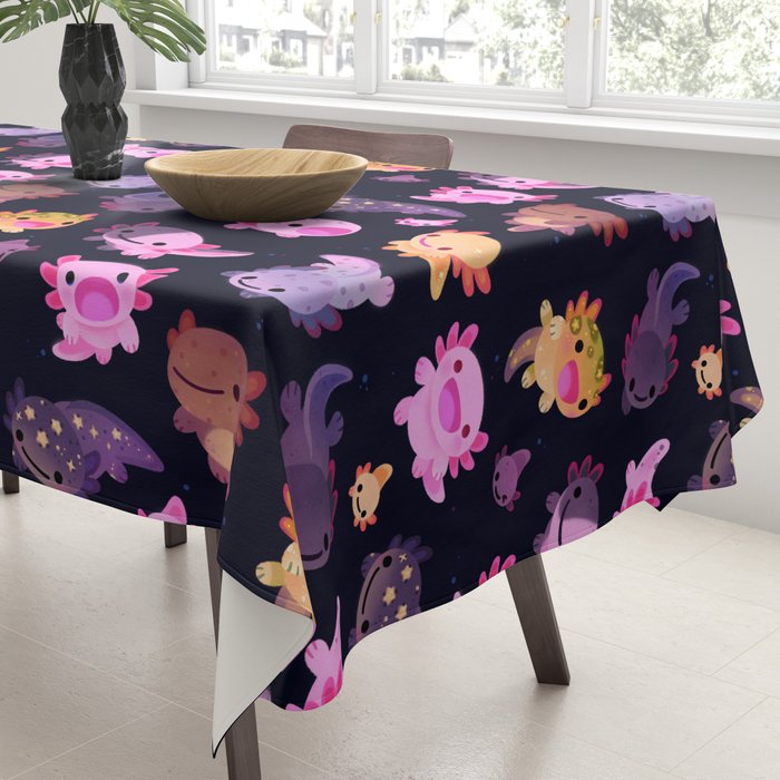 Happy axolotl - dark Tablecloth Gallery Image 3