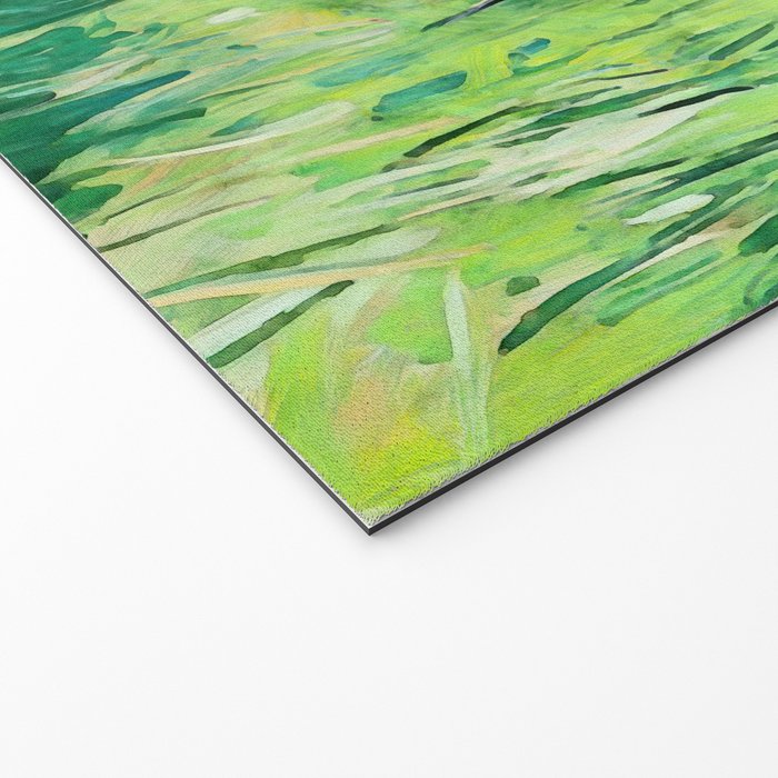 White Egrets in a Rice Field Watercolor Illustration Welcome Mat Gallery Image 2