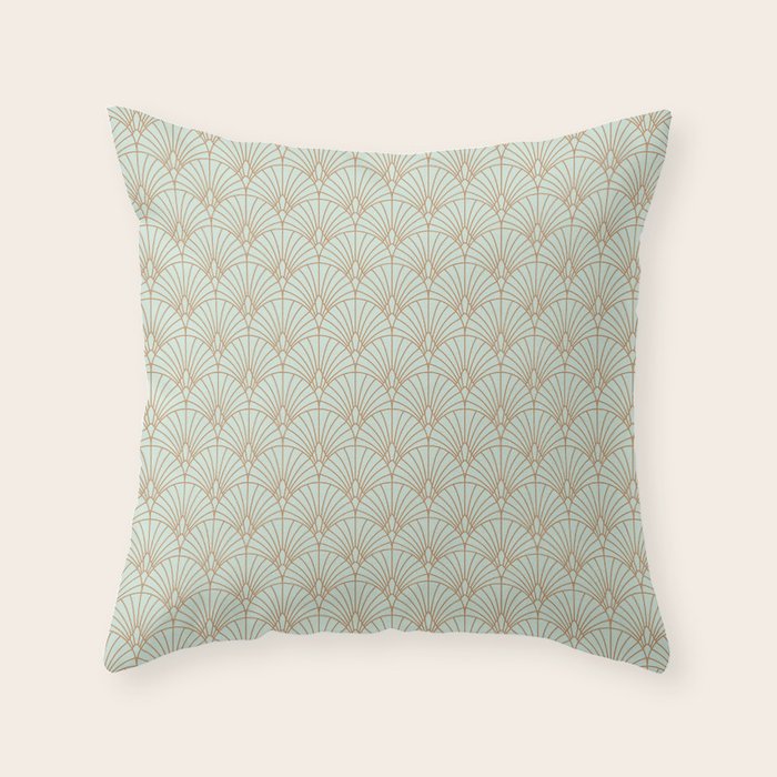 Art Deco fan pattern Throw Pillow Gallery Image 1