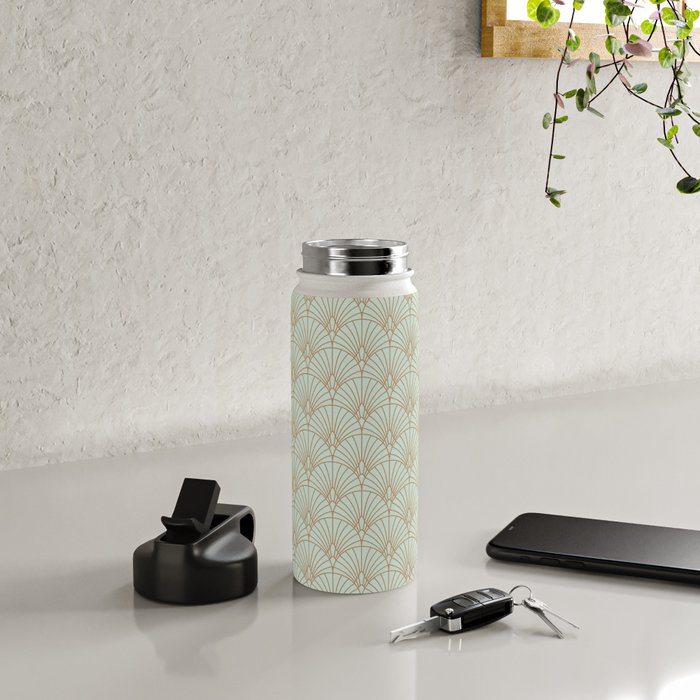 Art Deco fan pattern Water Bottle Gallery Image 4