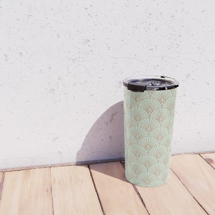 Art Deco fan pattern Travel Mug Gallery Image 4