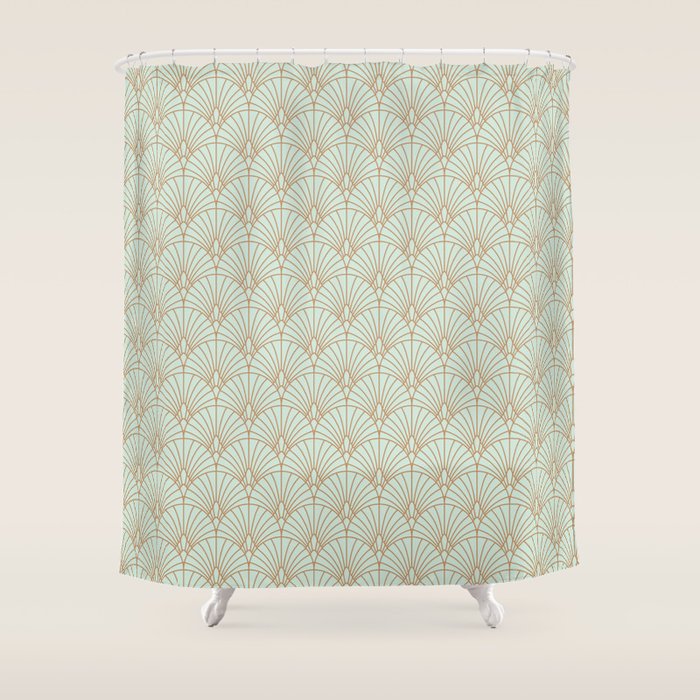 Art Deco fan pattern Shower Curtain Gallery Image 1