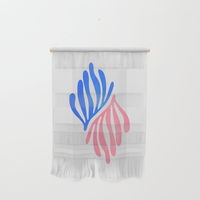 Blue & Pink Leaves: Matisse Series 01 Wall Hanging Gallery Image 1