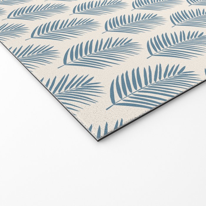Palm Leaf Blue And Cream Welcome Mat Gallery Image 2