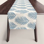 Palm Leaf Blue And Cream Table Runner Gallery Image 1