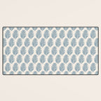 Palm Leaf Blue And Cream Desk Mat Gallery Image 3