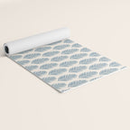 Palm Leaf Blue And Cream Yoga Mat Gallery Image 2