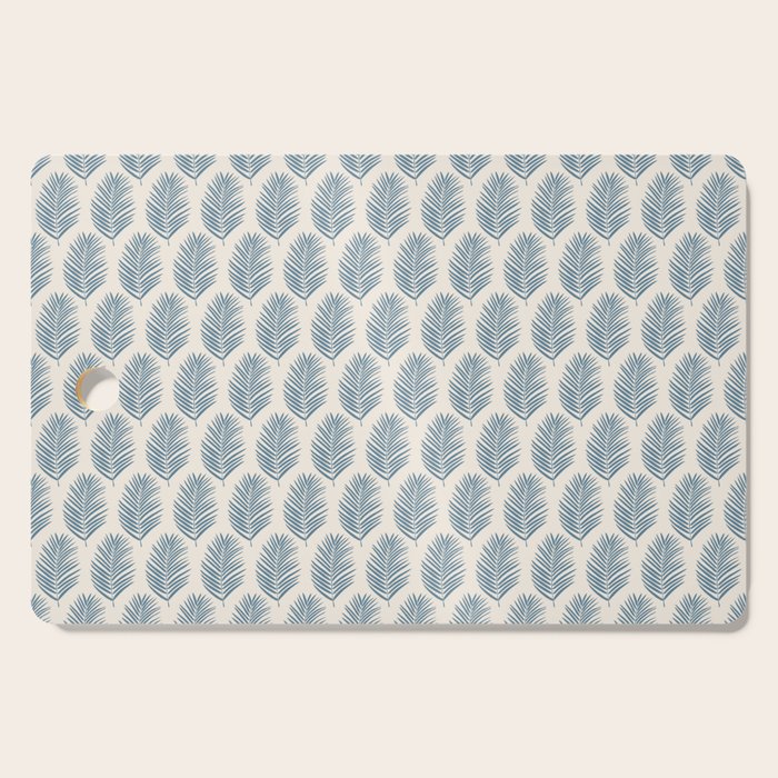 Palm Leaf Blue And Cream Cutting Board Gallery Image 1