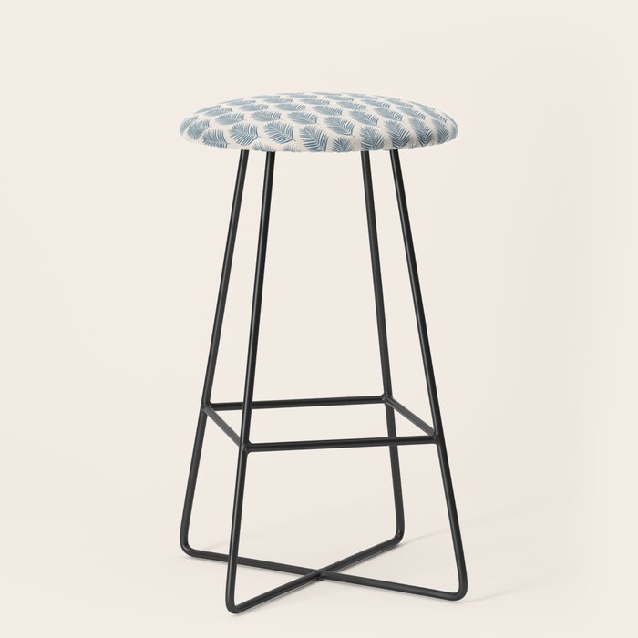 Palm Leaf Blue And Cream Stool Gallery Image 1
