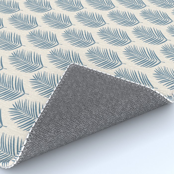 Palm Leaf Blue And Cream Rug Gallery Image 4