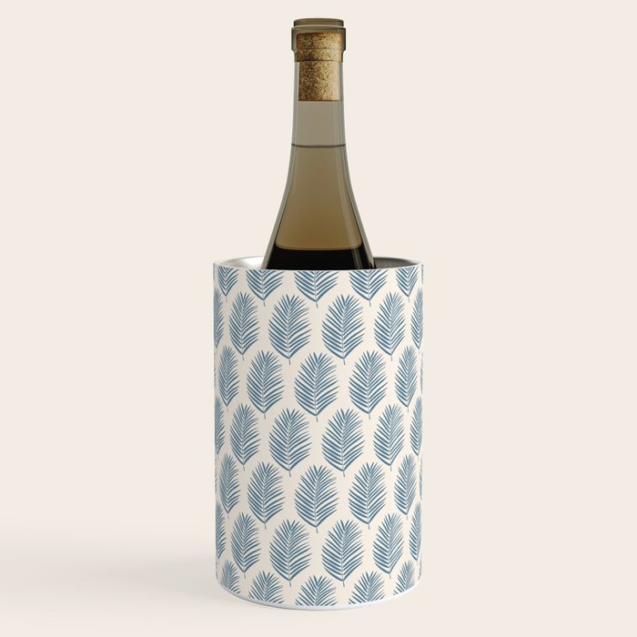 Palm Leaf Blue And Cream Wine Chiller Gallery Image 1