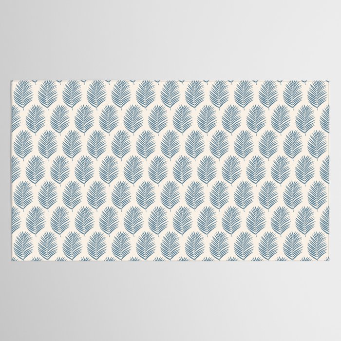 Palm Leaf Blue And Cream Tablecloth Gallery Image 2
