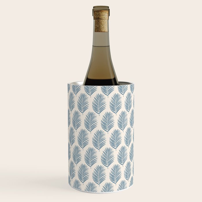Palm Leaf Blue And Cream Wine Chiller Gallery Image 2