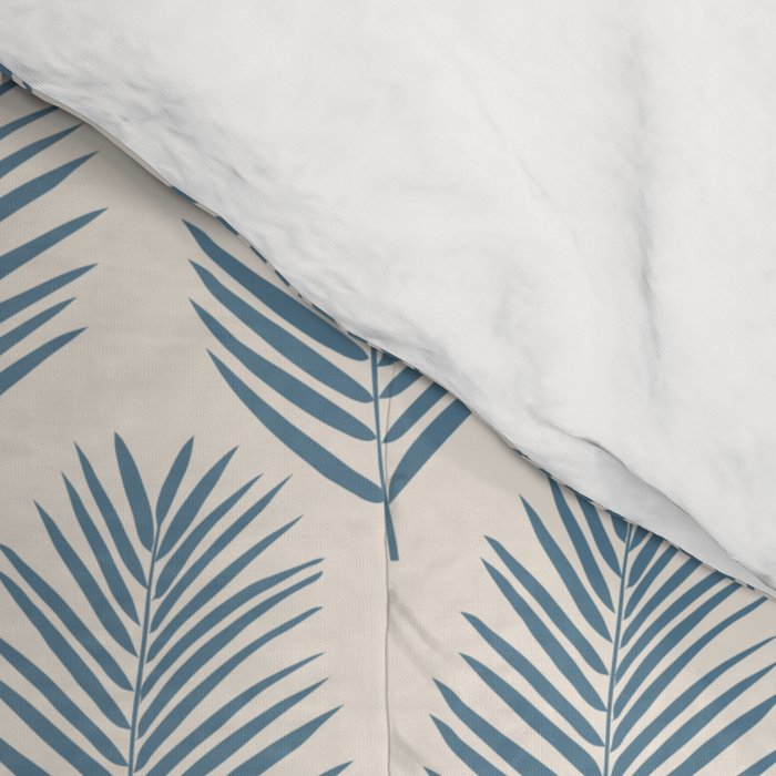 Palm Leaf Blue And Cream Comforter Gallery Image 4