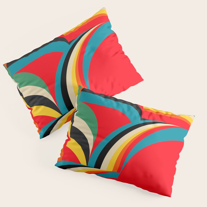Colorful Abstract Figurative  Pillow Sham Gallery Image 1