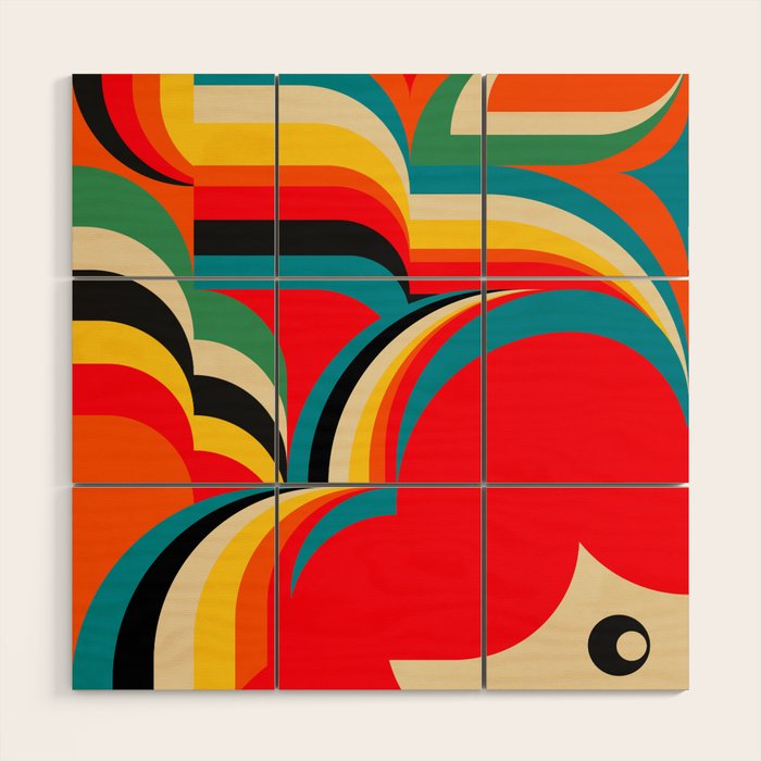Colorful Abstract Figurative  Wood Wall Art Gallery Image 1